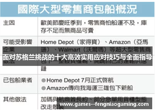 面对苏格兰挑战的十大高效实用应对技巧与全面指导